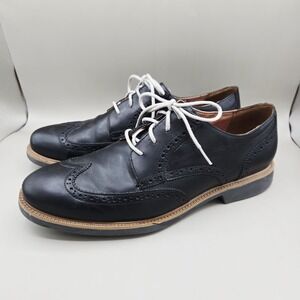 Mens Cole Haan Grand.OS Black Leather Wingtip Derby Dress Shoes Size 12 US